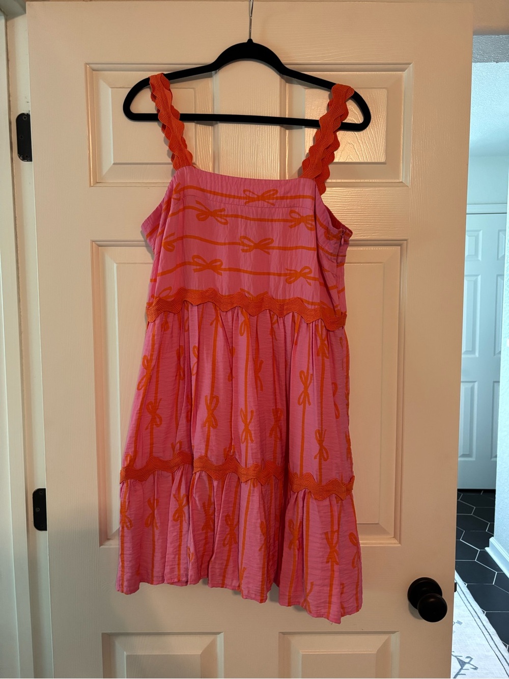 Umgee Pink Dress with Orange Bow Accents